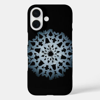 Funda iPhone 16 Fonasa de copos de nieve (oscuro)