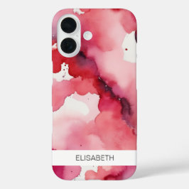 Funda iPhone 16 Fondo de acuarela artificial | Tu nombre
