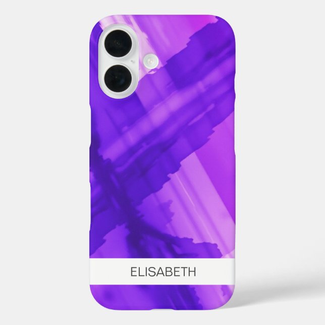 Funda iPhone 16 Fondo de acuarela artificial | Tu nombre (Reverso )