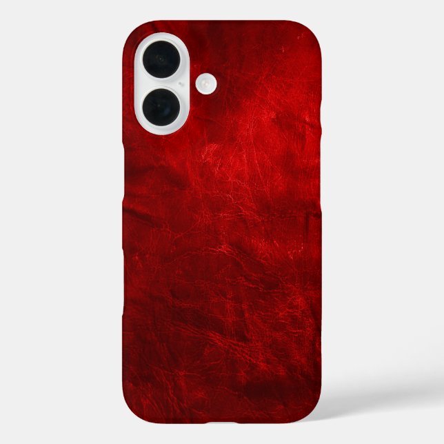 Funda iPhone 16 Fondo de cuero rojo (Reverso )