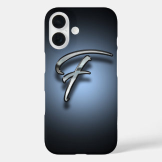 Funda iPhone 16 Fondo de letra de monograma F con foco