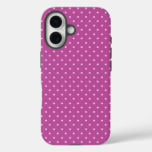 Funda iPhone 16 Fondo de magenta sin fisuras con patrón de lunares