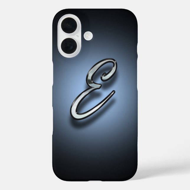 Funda iPhone 16 Fondo de Monograma E Spotlight (Reverso )