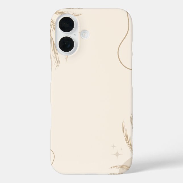Funda iPhone 16 Fondo Linktree Estético Floral Marrón Beige | (Reverso )