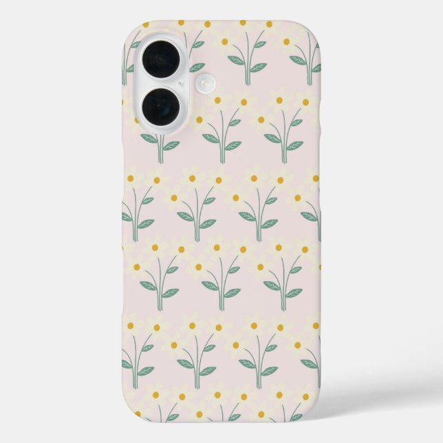 Funda iPhone 16 Fondo rosa con estuche para teléfono con Bouquet F (Reverso )