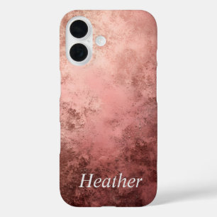 Funda iPhone 16 Fondo Texturizado de Oro Rosa