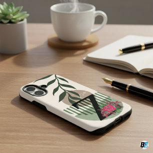 Funda iPhone 16 Forma Botánica Boho Retro con el nombre 1ª Capital