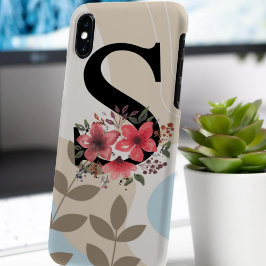 Funda iPhone 16 Forma Botánica Boho Retro con el nombre 1ª Capital