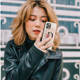 Funda iPhone 16 Forma Botánica Boho Retro con el nombre 1D Capital