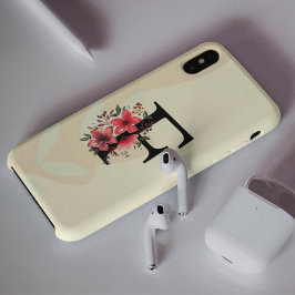 Funda iPhone 16 Forma Botánica Boho Retro Con Nombre 1Capital F