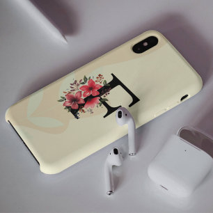 Funda iPhone 16 Forma Botánica Boho Retro Con Nombre 1Capital F