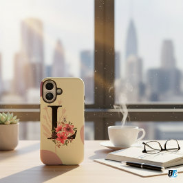 Funda iPhone 16 Forma Botánica Boho Retro con nombre 1Capital L