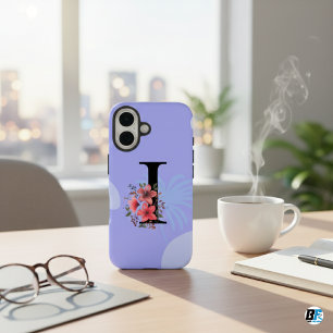 Funda iPhone 16 Forma Botánica Boho Retro Con Nombre 1ra Letra May