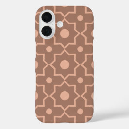 Funda iPhone 16 Forma geométrica moderna Mocha Mousse Dusty Rosa