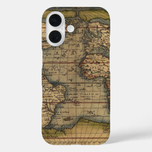 Funda iPhone 16 Forma ortelio del Mapa Mundial