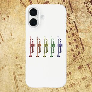 Funda iPhone 16 Formación de Trompeta Arcoíris Músico Colorido Ban