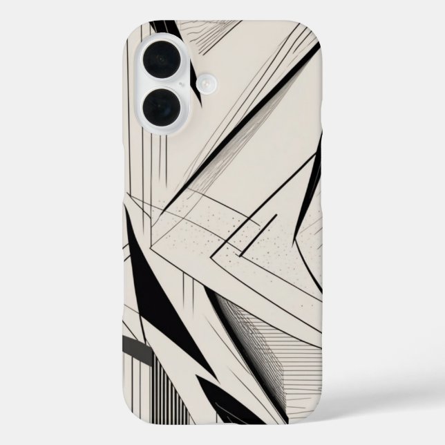 Funda iPhone 16 Formas de arte de línea (Reverso )