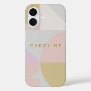 Funda iPhone 16 Formas geométricas Pastel de estilo Personalizadas