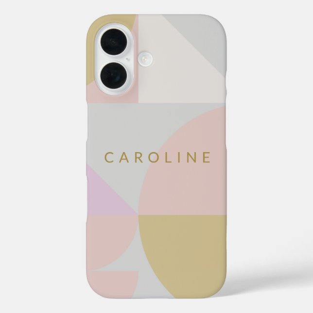 Funda iPhone 16 Formas geométricas Pastel de estilo Personalizadas (Reverso )