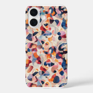 Funda iPhone 16 Formas orgánicas acuarela abstracta Patrón Coral N