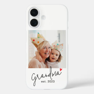 Funda iPhone 16 Foto de Abuela Establecida con Letra