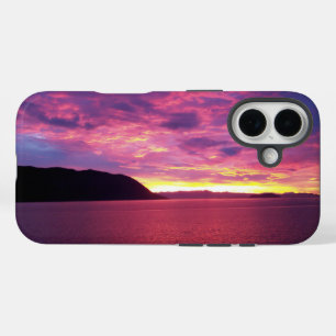 Funda iPhone 16 Foto de amanecer rosa en el mar