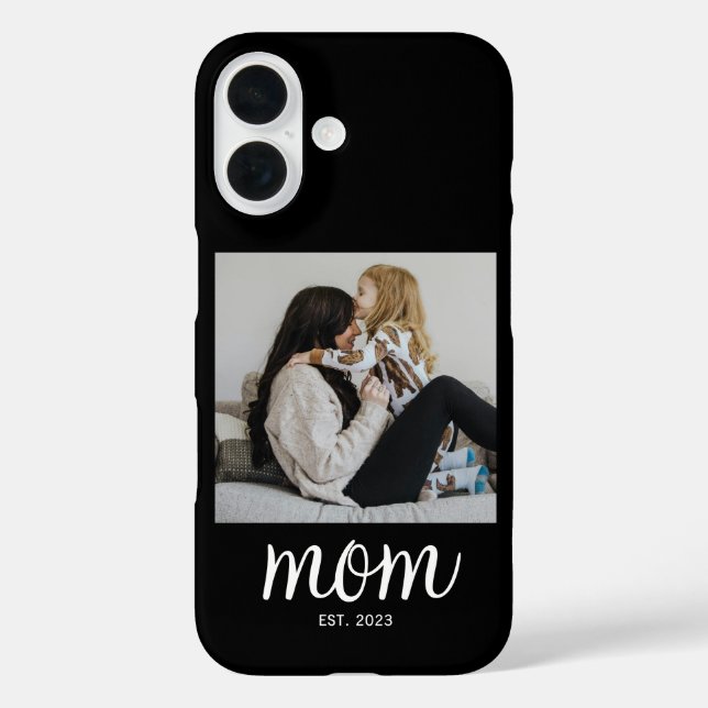 Funda iPhone 16 Foto de caso de Mate establecido con guión de mamá (Reverso )
