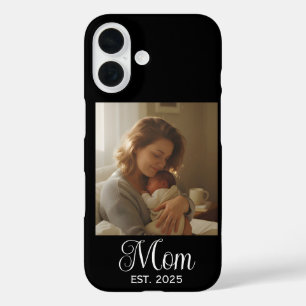 Funda iPhone 16 Foto de Caso de Script Establecido de Mamá Negra -