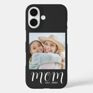 Funda iPhone 16 Foto de Caso de Script Establecido de Mamá Negra -