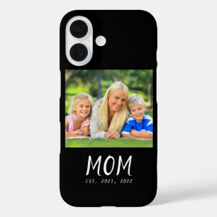 Funda iPhone 16 Foto de Caso de Script Establecido de Mamá Negra -