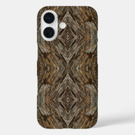 Funda iPhone 16 Foto de corteza de árbol rústica con patrón de dia