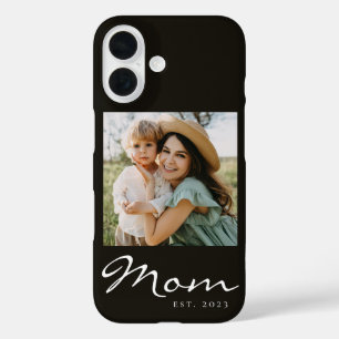 Funda iPhone 16 Foto de Escritura Establecida de Mamá Negra Case-M