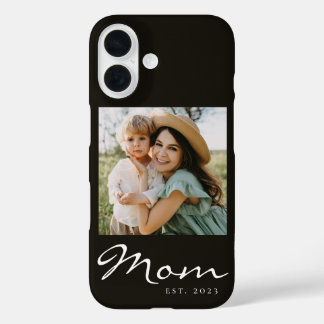 Funda iPhone 16 Foto de Escritura Establecida de Mamá Negra Case-M
