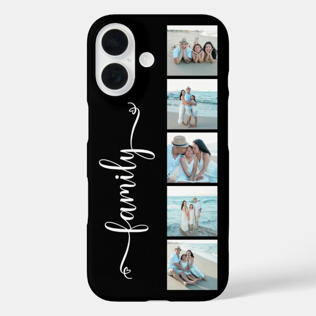 Funda iPhone 16 Foto de Familia Script Negra (Reverso )