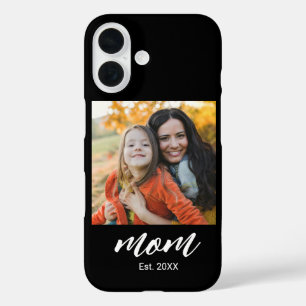Funda iPhone 16 Foto de guion establecida de mamá negra