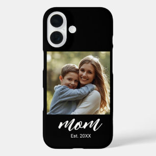 Funda iPhone 16 Foto de guion establecido de madre negra