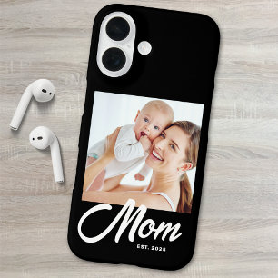 Funda iPhone 16 Foto de guion establecido de madre negra