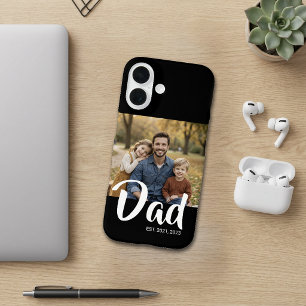 Funda iPhone 16 Foto de guión establecido de papá negro