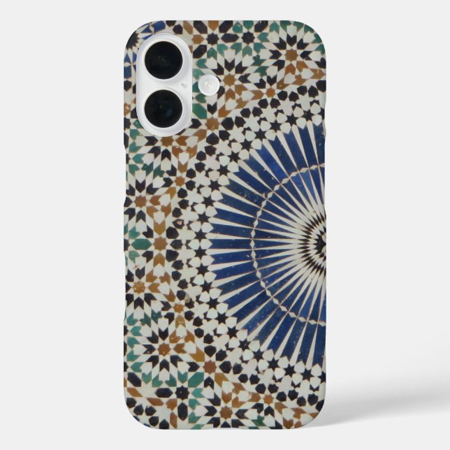 Funda iPhone 16 Foto de hermosa mosaico marroquí (Reverso )
