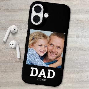 Funda iPhone 16 Foto de Papá Negro Establecido