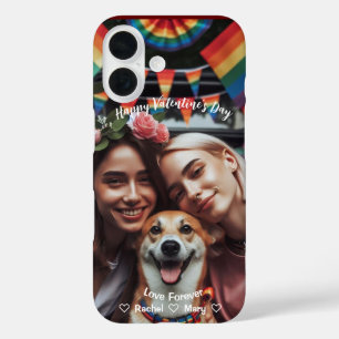 Funda iPhone 16 Foto de Personalizado de día de San Valentín LGBTQ