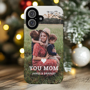 Funda iPhone 16 Foto del Día de la Madre con CORAZÓN CUTE TE AMA M
