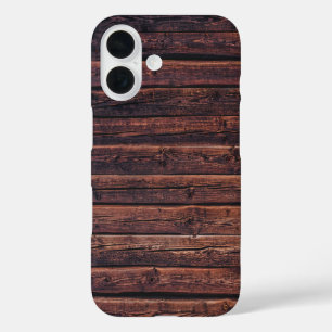 Funda iPhone 16 Foto en primer plano de tablones de madera con det