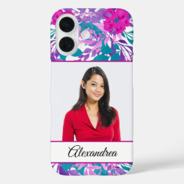 Funda iPhone 16 Foto personalizado Flores tropicales florales pers