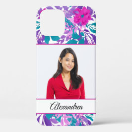 Funda iPhone 16 Foto personalizado Flores tropicales florales pers