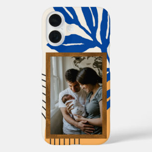 Funda iPhone 16 Foto personalizado Matisse Resumen Azul botánico