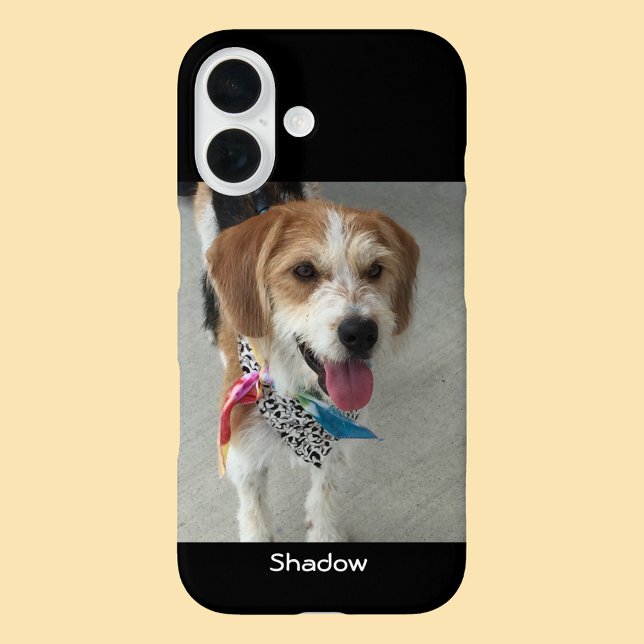 Funda iPhone 16 Foto y nombre del mascota (Subido por el creador)