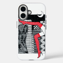 Funda iPhone 16 Fotografía de luces de ciudad nocturna de neón - C