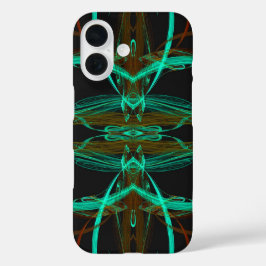 Funda iPhone 16 Fractal verde ajusta para todos los casos