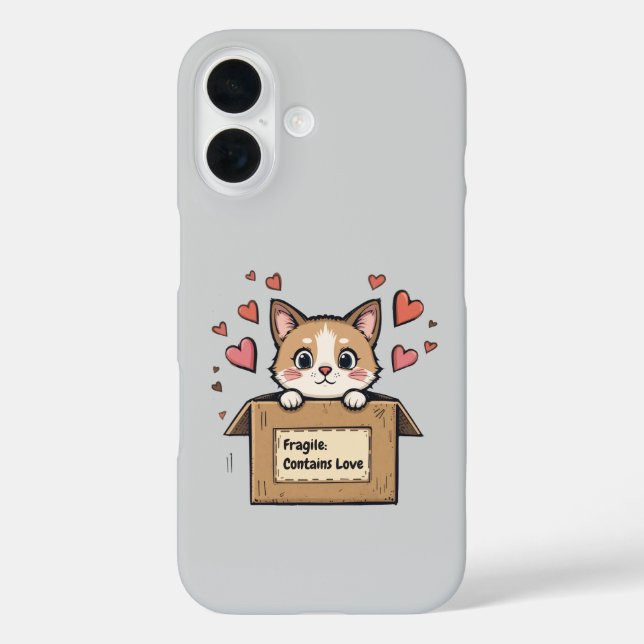 Funda iPhone 16 Fragile: Contains Love (Reverso )